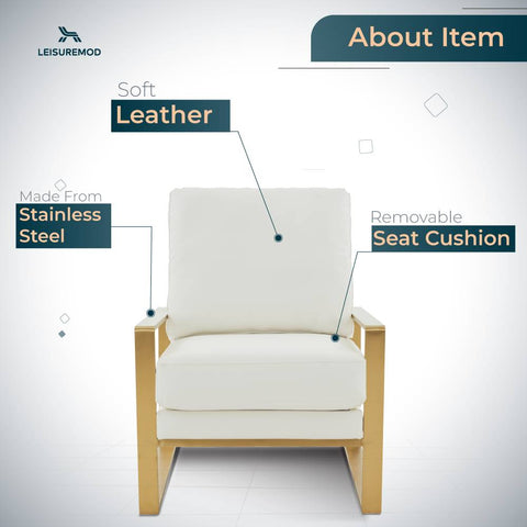 Jefferson Accent Armchair with Upholstered and Gold/Silver Metal Frame