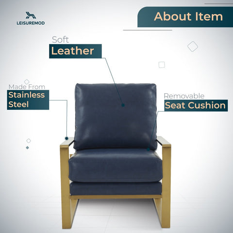 Jefferson Accent Armchair with Upholstered and Gold/Silver Metal Frame