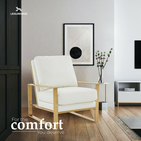 Jefferson Accent Armchair with Upholstered and Gold/Silver Metal Frame