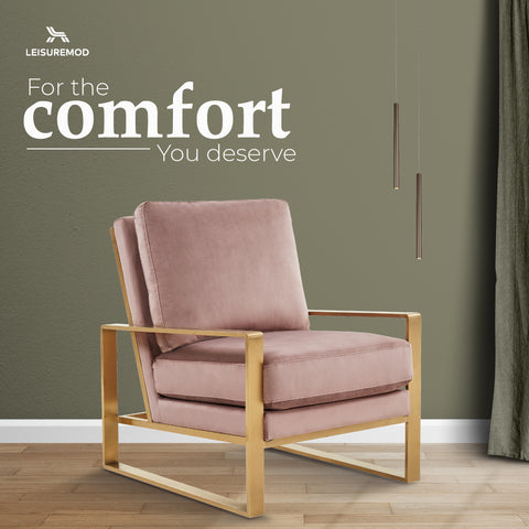 Jefferson Accent Armchair with Upholstered and Gold/Silver Metal Frame