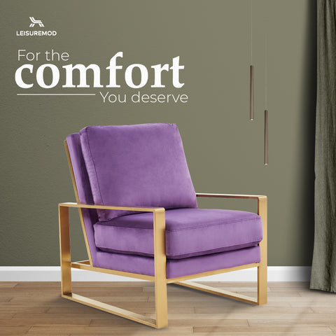 Jefferson Accent Armchair with Upholstered and Gold/Silver Metal Frame