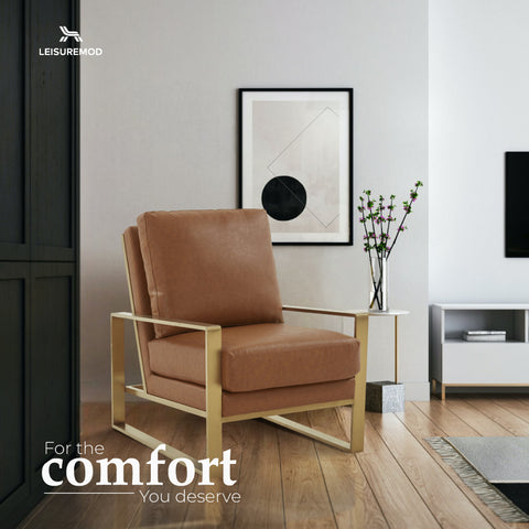 Jefferson Accent Armchair with Upholstered and Gold/Silver Metal Frame
