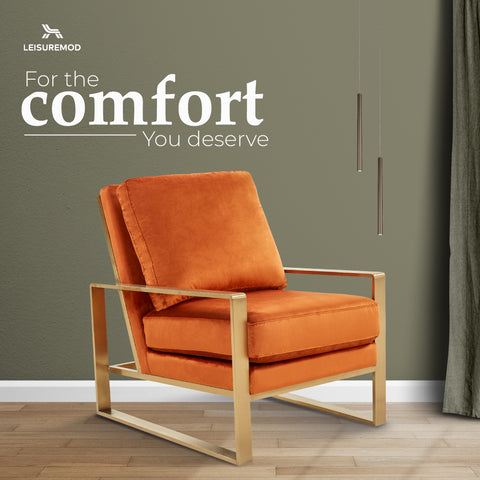 Jefferson Accent Armchair with Upholstered and Gold/Silver Metal Frame