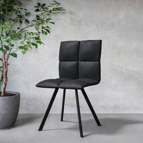 Wesley Modern Leather Dining Chair With Metal Legs Set of 4