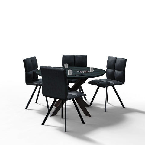 Wesley Modern Leather Dining Chair With Metal Legs Set of 4