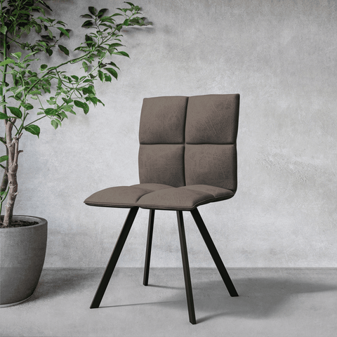 Wesley Modern Leather Dining Chair With Metal Legs Set of 4