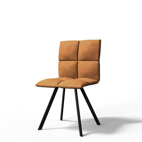 Wesley Modern Leather Dining Chair With Metal Legs Set of 4