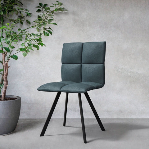 Wesley Modern Leather Dining Chair With Metal Legs Set of 4