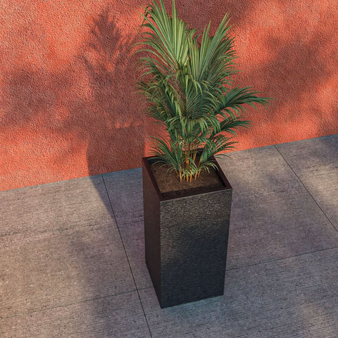 Basalt Fiberstone and MgO Clay Modern Tall Square Planter Pot for Indoor and Outdoor