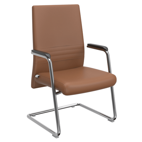 Aleen Mid-Century Modern Office Chair with Upholstered Seat and Metal Armrest