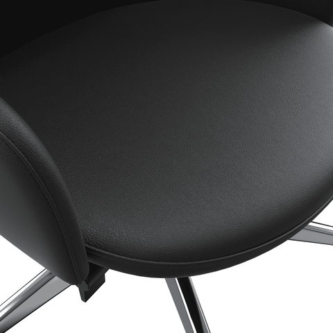 Celeste High-Back Office Chair in Upholstered Leather and Iron Base with Swivel and Tilt