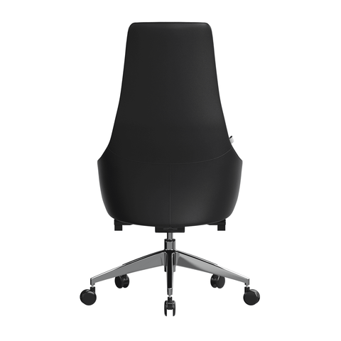 Celeste High-Back Office Chair in Upholstered Leather and Iron Base with Swivel and Tilt