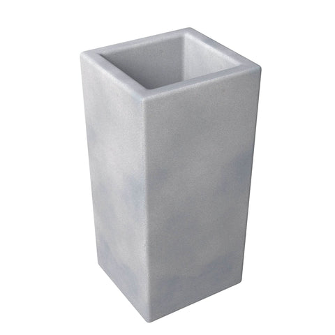 Terra 4-Piece Fiberstone and MGO Clay Planter Set, Mid-Century Modern Tall Square Planter Pot for Indoor and Outdoor