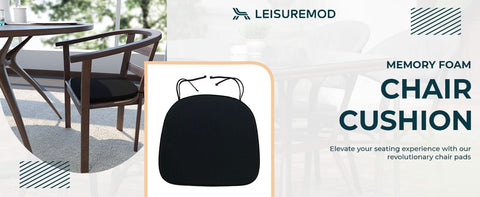 Modern Memory Foam Chair Cushion  with Ties and Non Skid Design