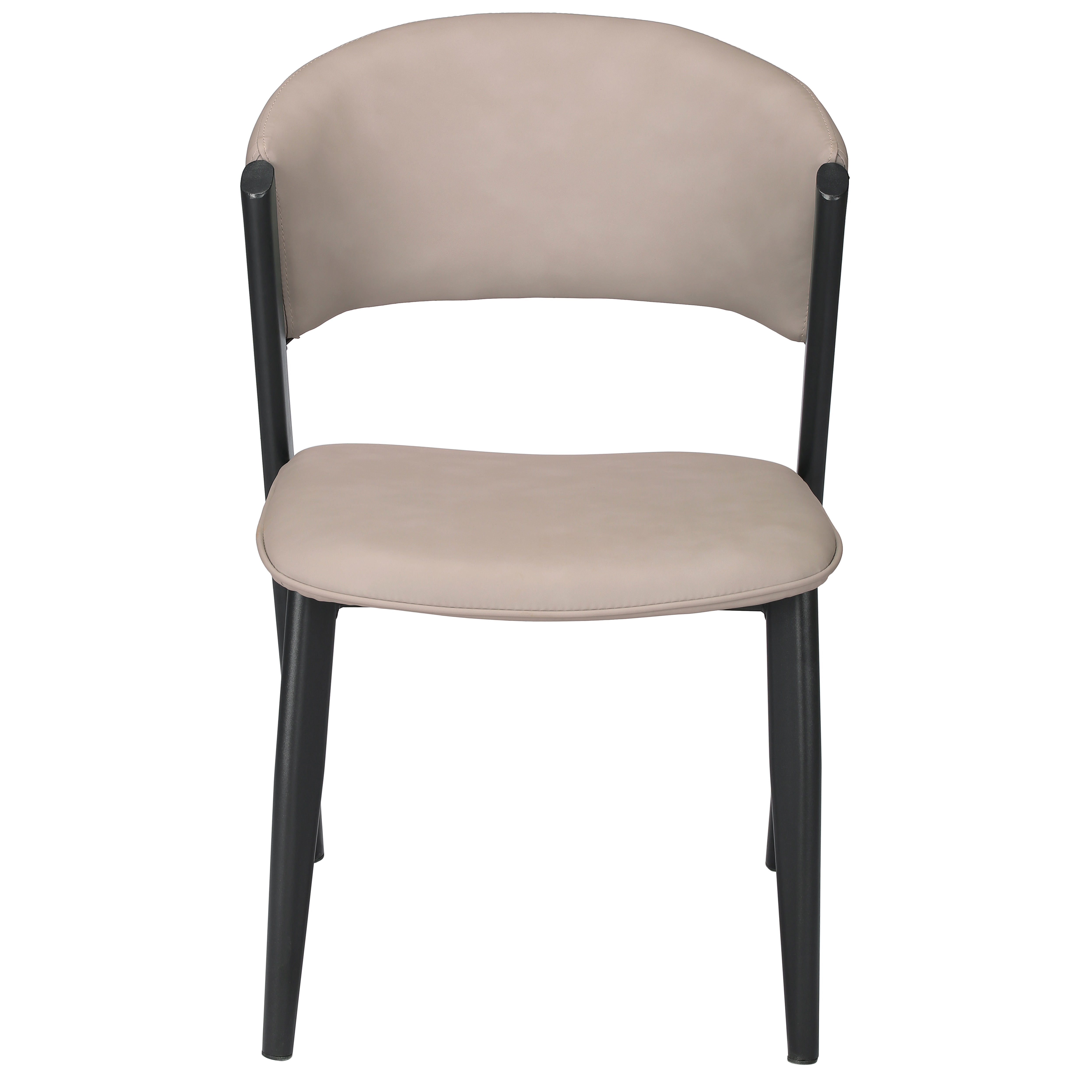 Aspen Dining Chairs Upholstered in Leather with Black Metal Legs