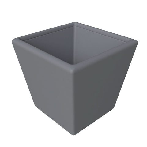 LeisureMod Blossom Fiberstone Tapered Square Planter Pot in Dark Grey