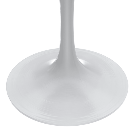 Verve Round Dining Table with MDF/Sintered Stone/Resin Tabletop in White Stainless Steel Pedestal Base