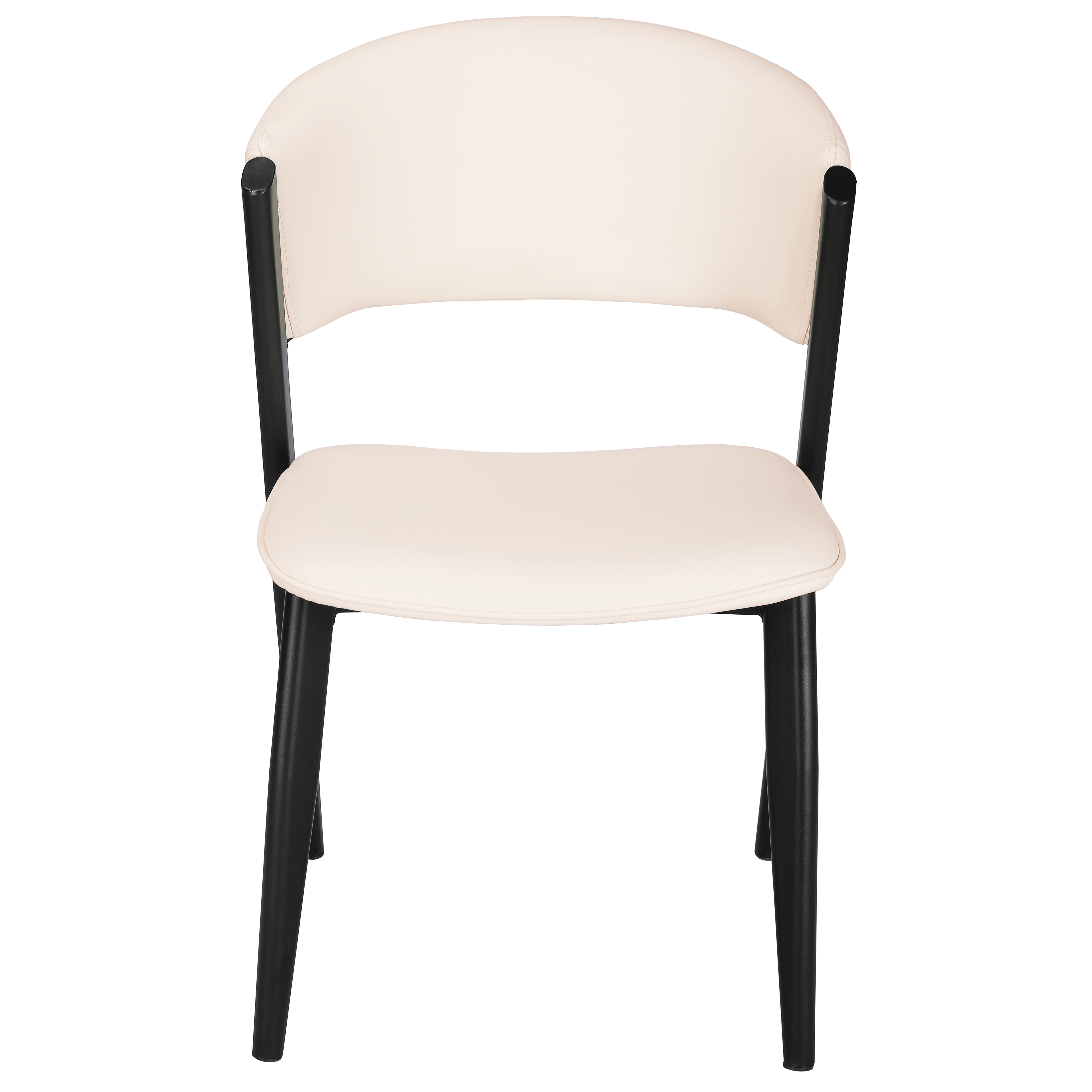 Aspen Dining Chairs Upholstered in Leather with Black Metal Legs