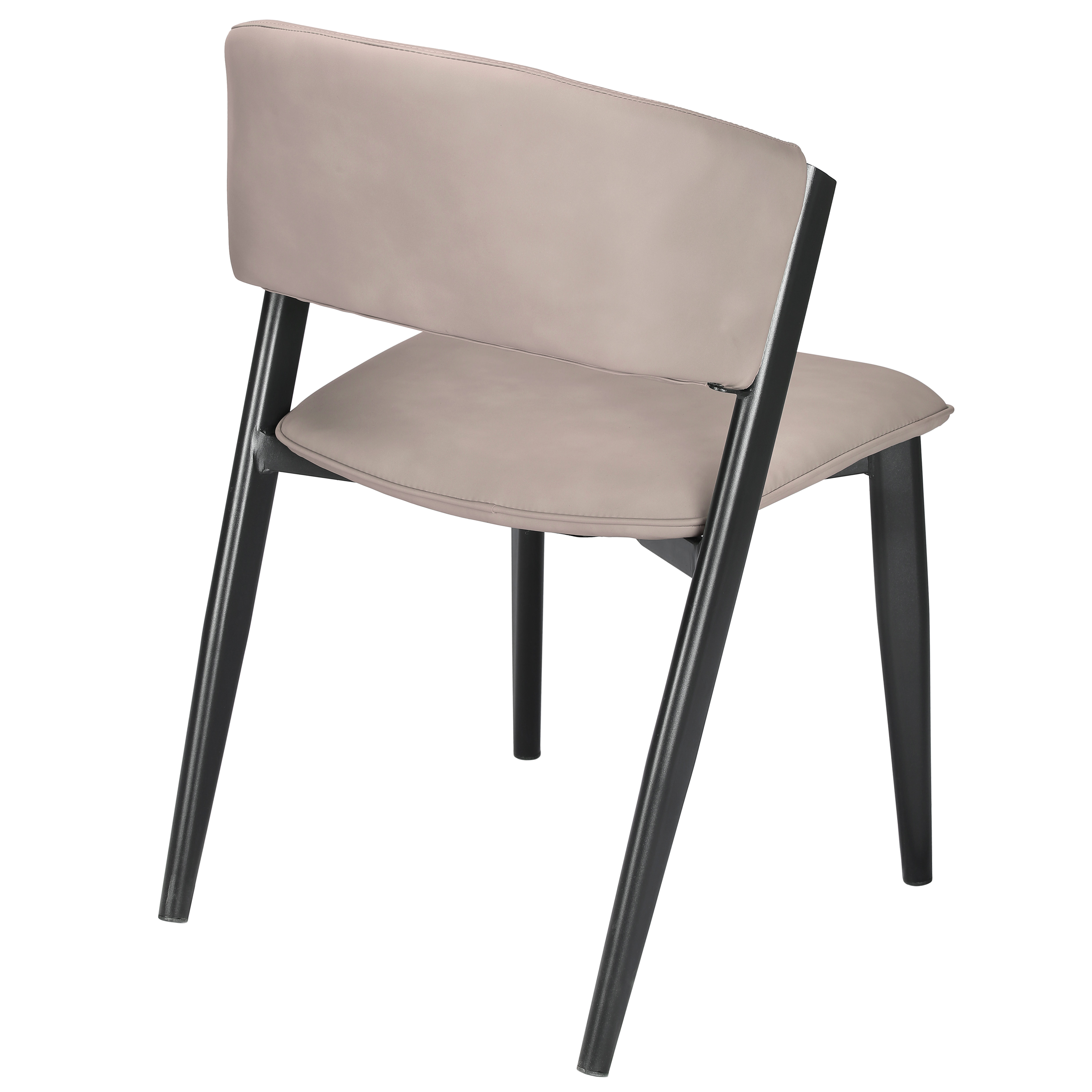 Aspen Dining Chairs Upholstered in Leather with Black Metal Legs
