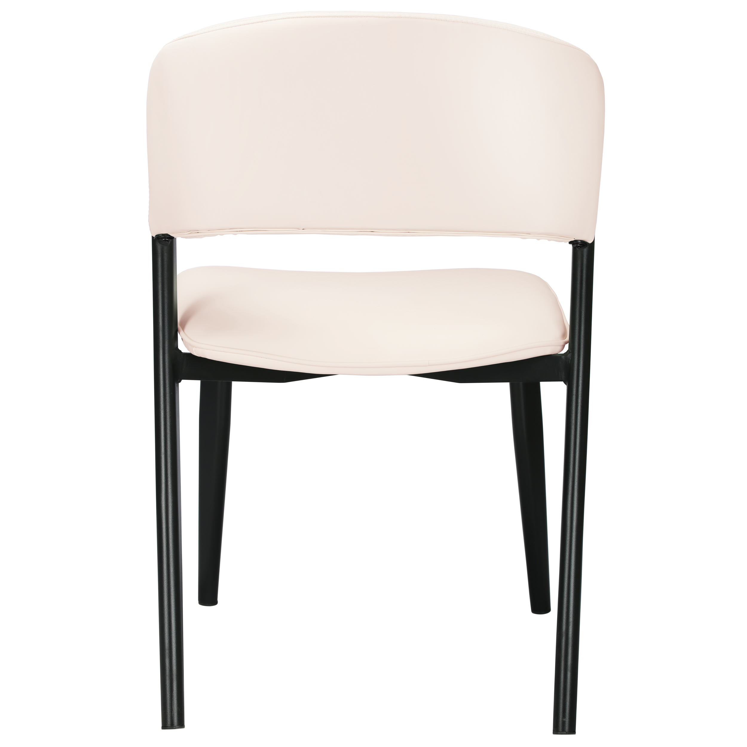 Aspen Dining Chairs Upholstered in Leather with Black Metal Legs