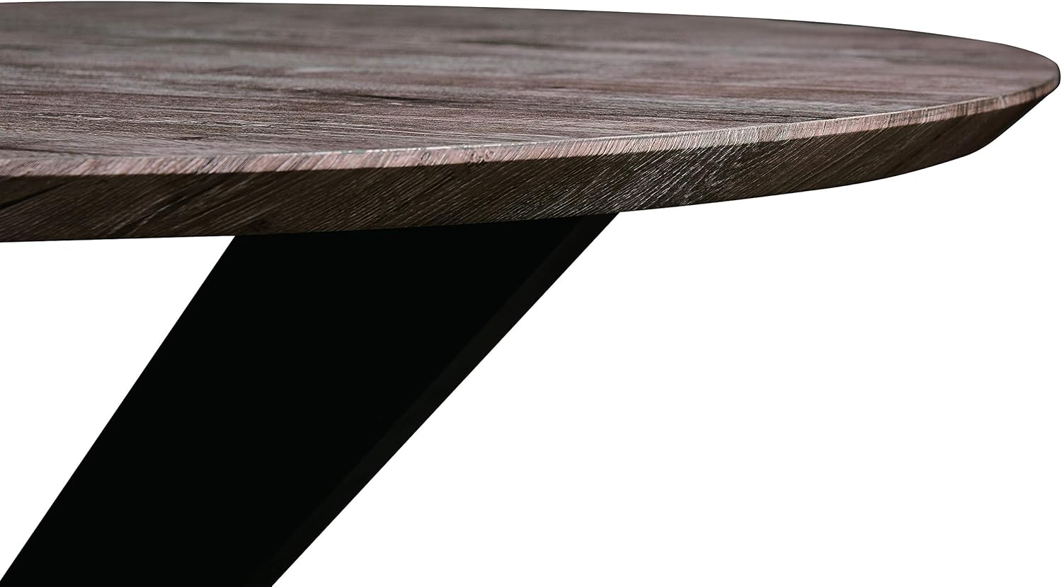 Ravenna 47-Inch Solid Wood Round Dining Table X-Shape Metal Legs