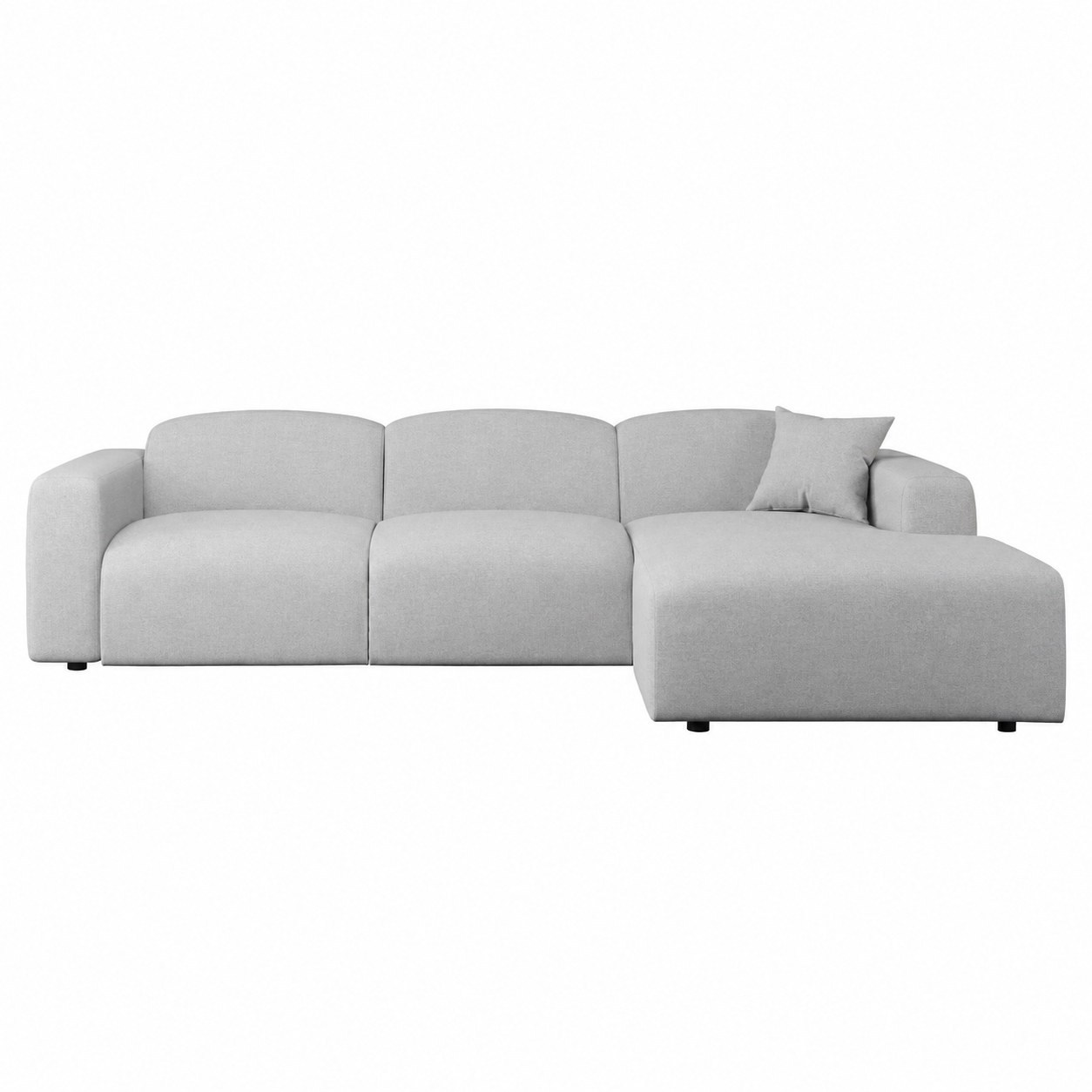 Whisper 4-6 Seater Sectional Set With a Chaise and Ottoman Upholstered in Linen/Leather/Polyester