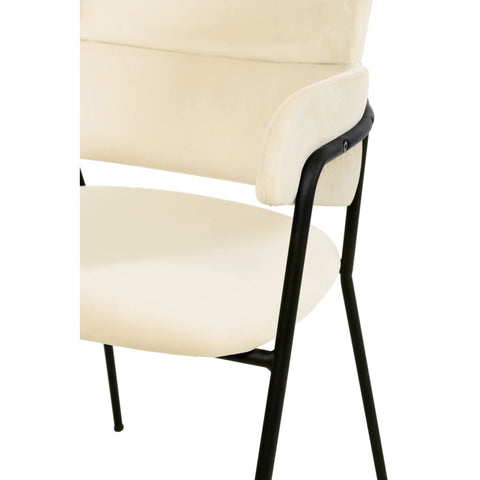 Axis Upholstered Dining Chair with Curved Open-Back and Arms and Black/Gold Stainless Steel Legs