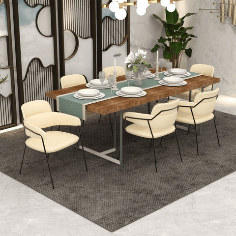 Axis Upholstered Dining Chair with Curved Open-Back and Arms and Black/Gold Stainless Steel Legs