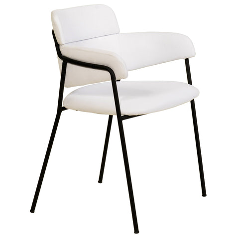Axis Upholstered Dining Chair with Curved Open-Back and Arms and Black/Gold Stainless Steel Legs