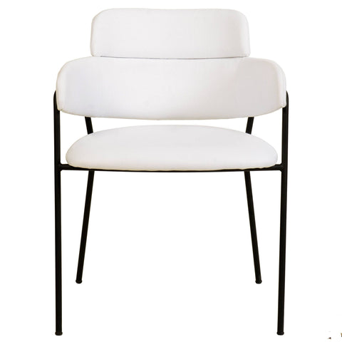 Axis Upholstered Dining Chair with Curved Open-Back and Arms and Black/Gold Stainless Steel Legs