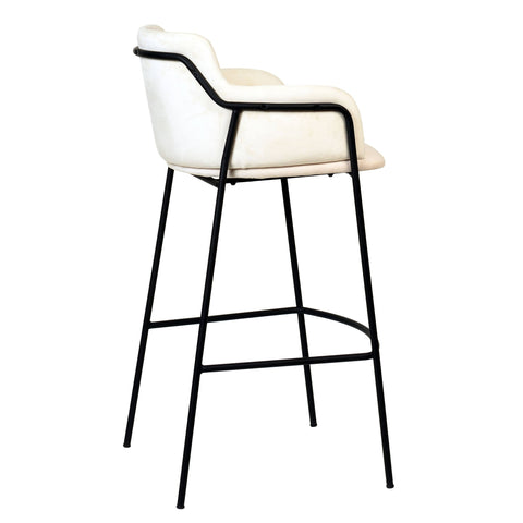 Axis 40" Bar Stool with Ergonomic Design, Powder-Coated Base, and Footrest in Black/Gold