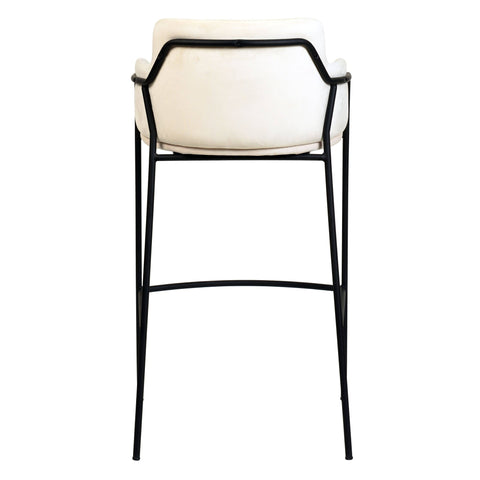 Axis 40" Bar Stool with Ergonomic Design, Powder-Coated Base, and Footrest in Black/Gold