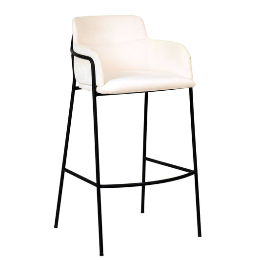 Axis 40" Bar Stool with Ergonomic Design, Powder-Coated Base, and Footrest in Black/Gold