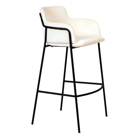 Axis 40" Bar Stool with Ergonomic Design, Powder-Coated Base, and Footrest in Black/Gold