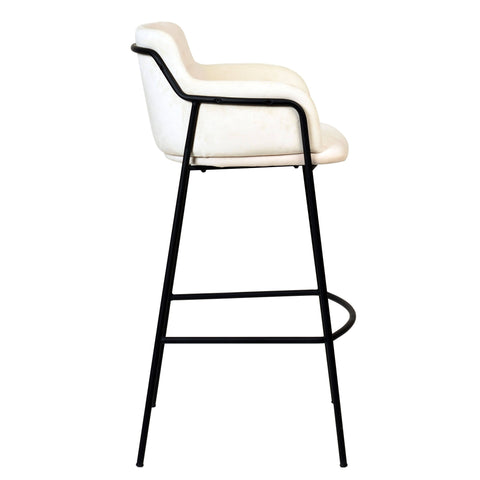 Axis 40" Bar Stool with Ergonomic Design, Powder-Coated Base, and Footrest in Black/Gold