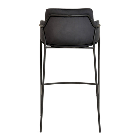 Axis 40" Bar Stool with Ergonomic Design, Powder-Coated Base, and Footrest in Black/Gold