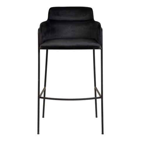 Axis 40" Bar Stool with Ergonomic Design, Powder-Coated Base, and Footrest in Black/Gold