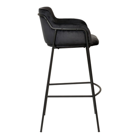 Axis 40" Bar Stool with Ergonomic Design, Powder-Coated Base, and Footrest in Black/Gold