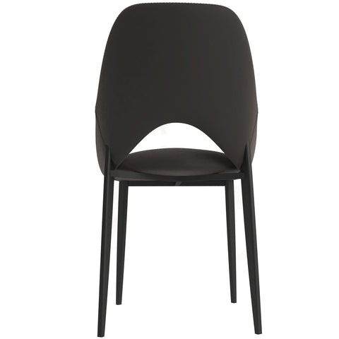 Amalfi Upholstered Fabric Dining Chair with a Curved Open Back Design in Black Iron