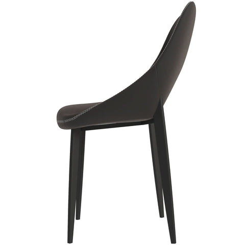 Amalfi Upholstered Fabric Dining Chair with a Curved Open Back Design in Black Iron