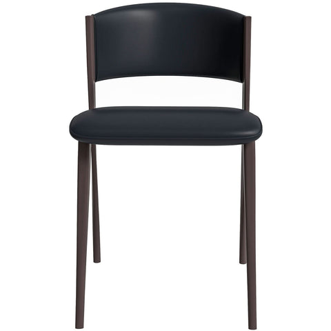 LeisureMod Aspen Modern Dining Chairs, Upholstered Leather Kitchen Room Chairs with Metal Legs