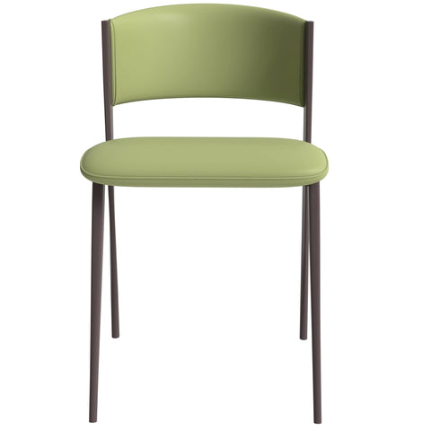 Aspen Dining Chairs Upholstered in Leather Kitchen Room Chairs with Metal Legs Set of 4