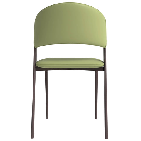 Aspen Dining Chairs Upholstered in Leather Kitchen Room Chairs with Metal Legs Set of 4