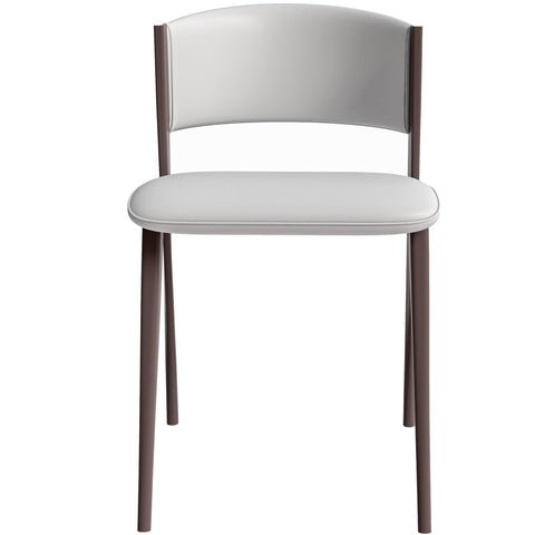 Aspen Dining Chairs Upholstered in Leather Kitchen Room Chairs with Metal Legs Set of 4