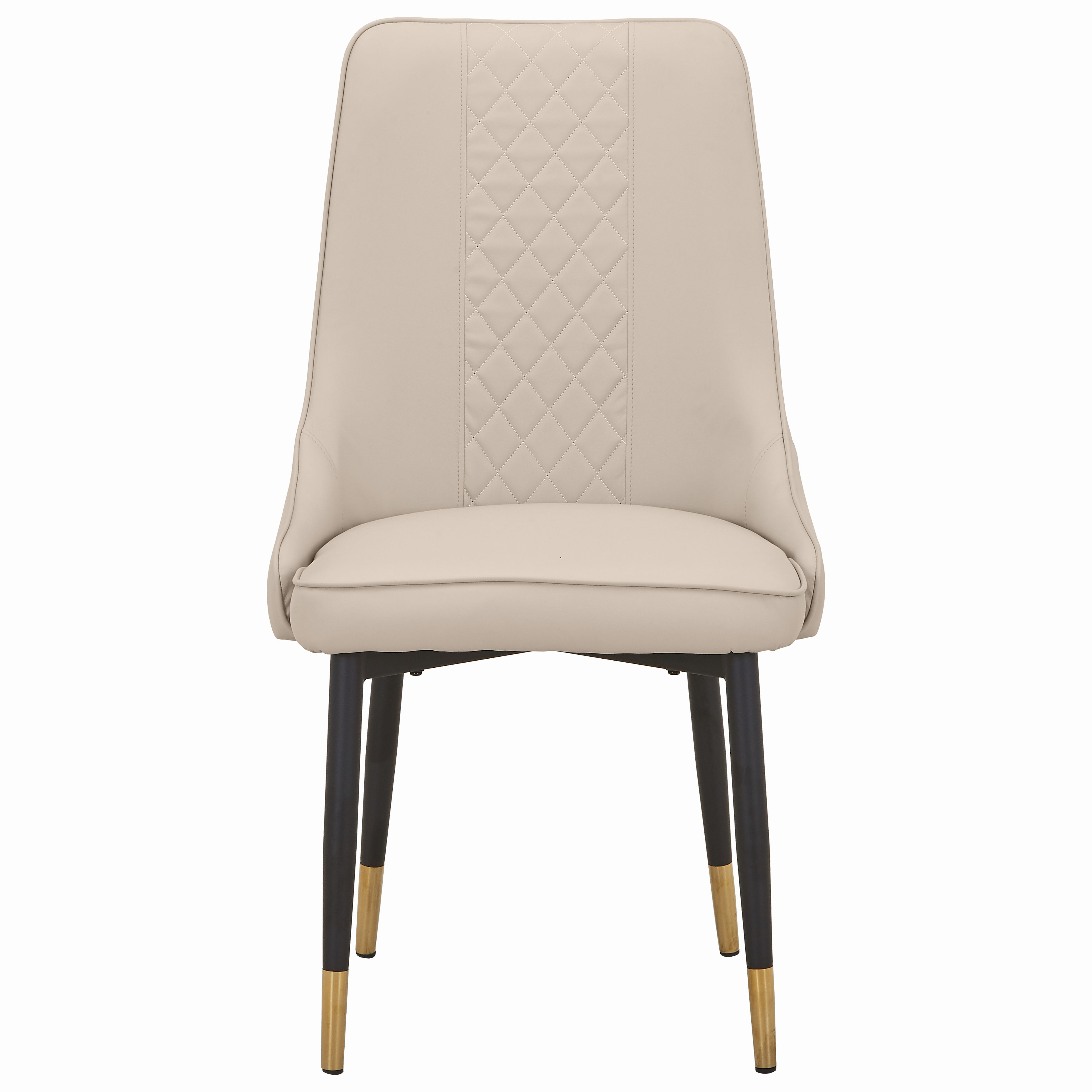 Allure Leather Dining Chairs in Steel Legs with Gold Accent Tips