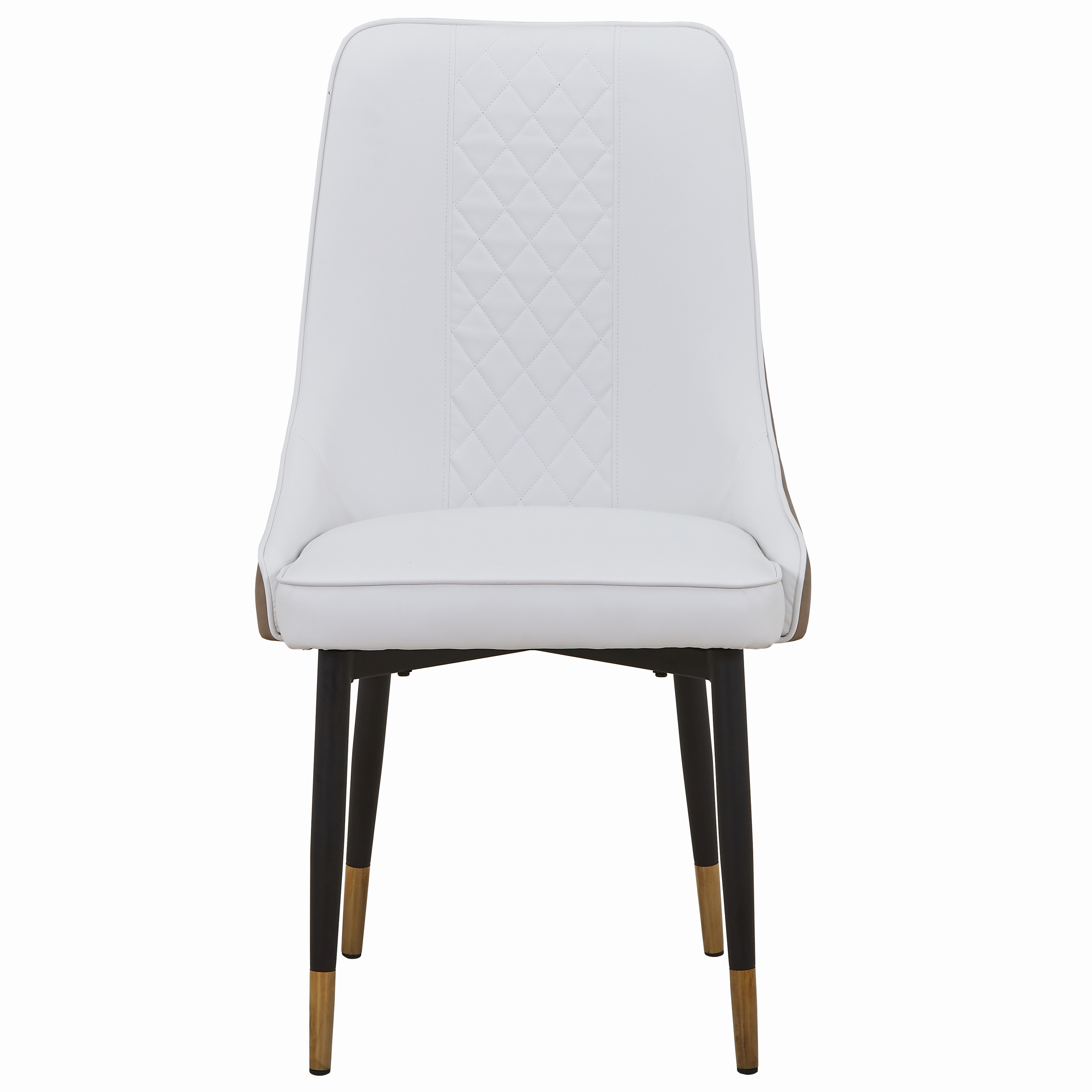 Allure Leather Dining Chairs in Steel Legs with Gold Accent Tips