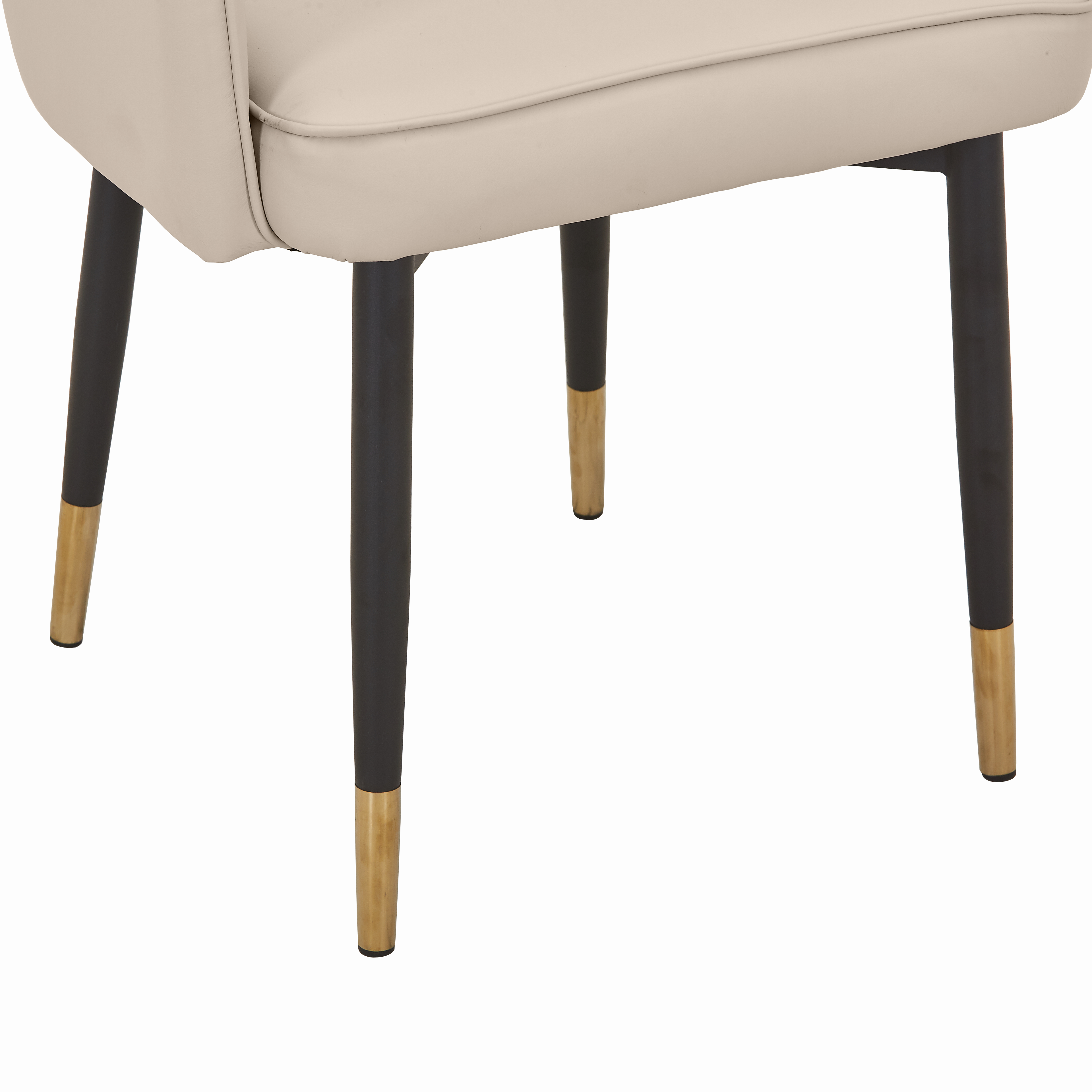 Allure Leather Dining Chairs in Steel Legs with Gold Accent Tips