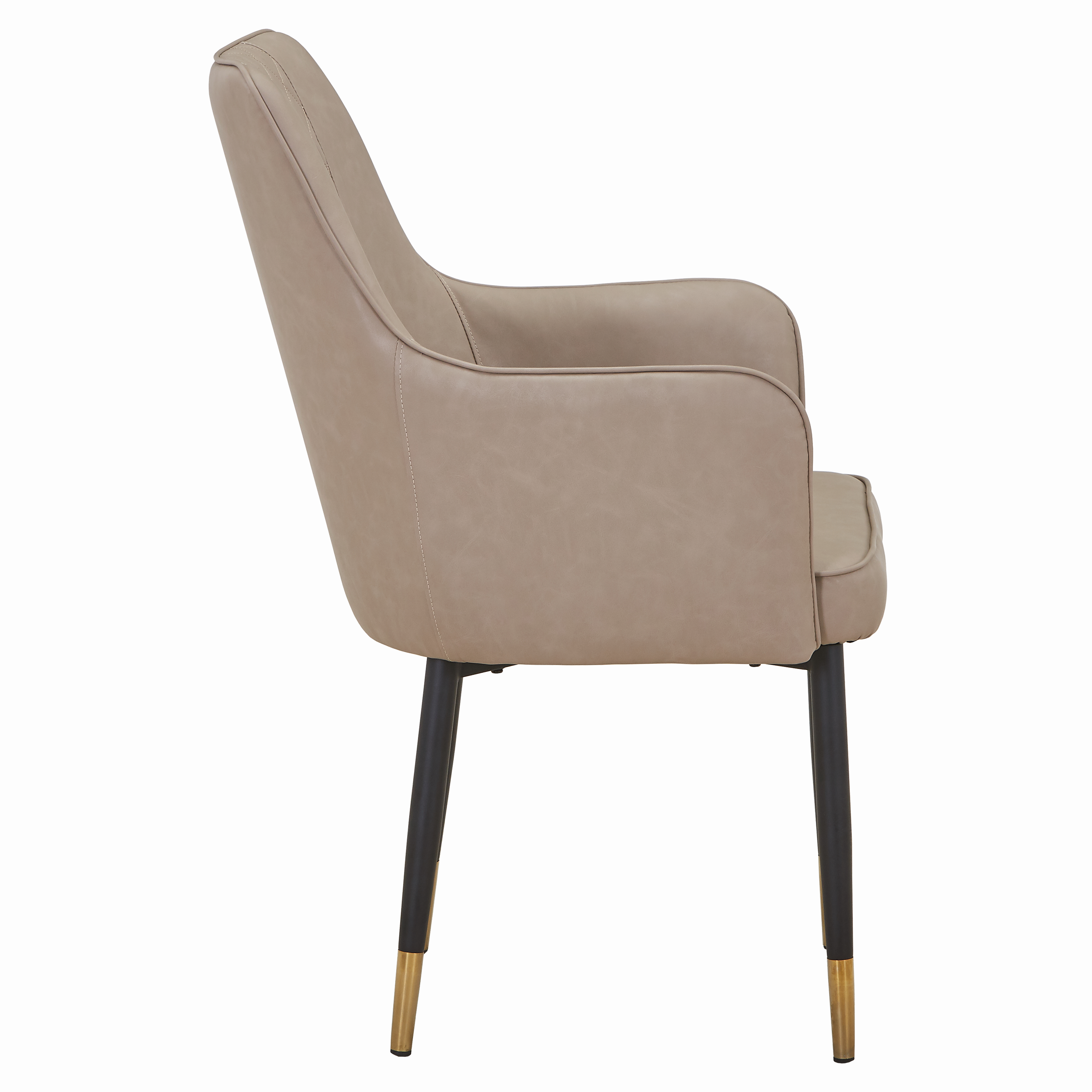 Allure Leather Dining Chairs in Steel Legs with Gold Accent Tips