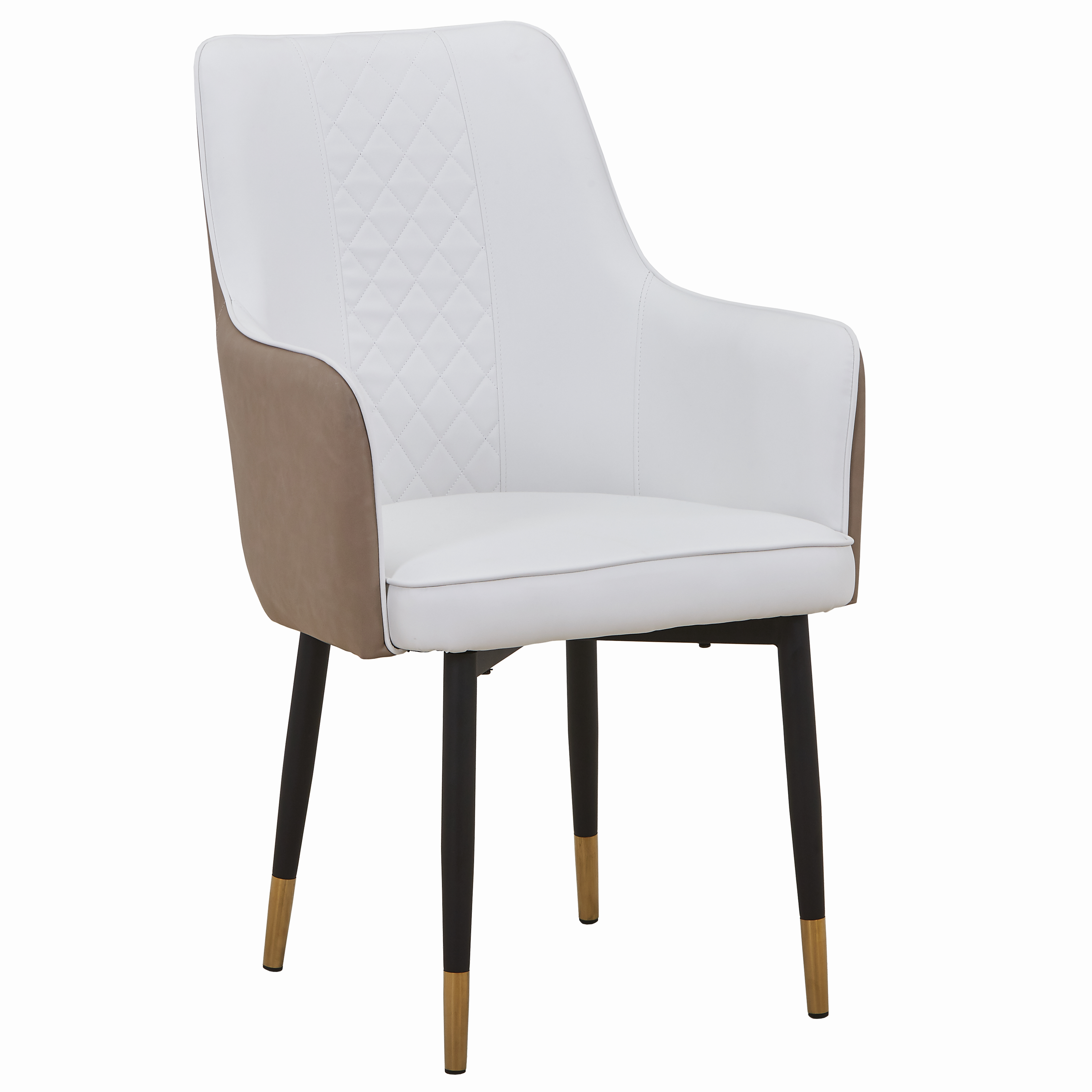 Allure Leather Dining Chairs in Steel Legs with Gold Accent Tips