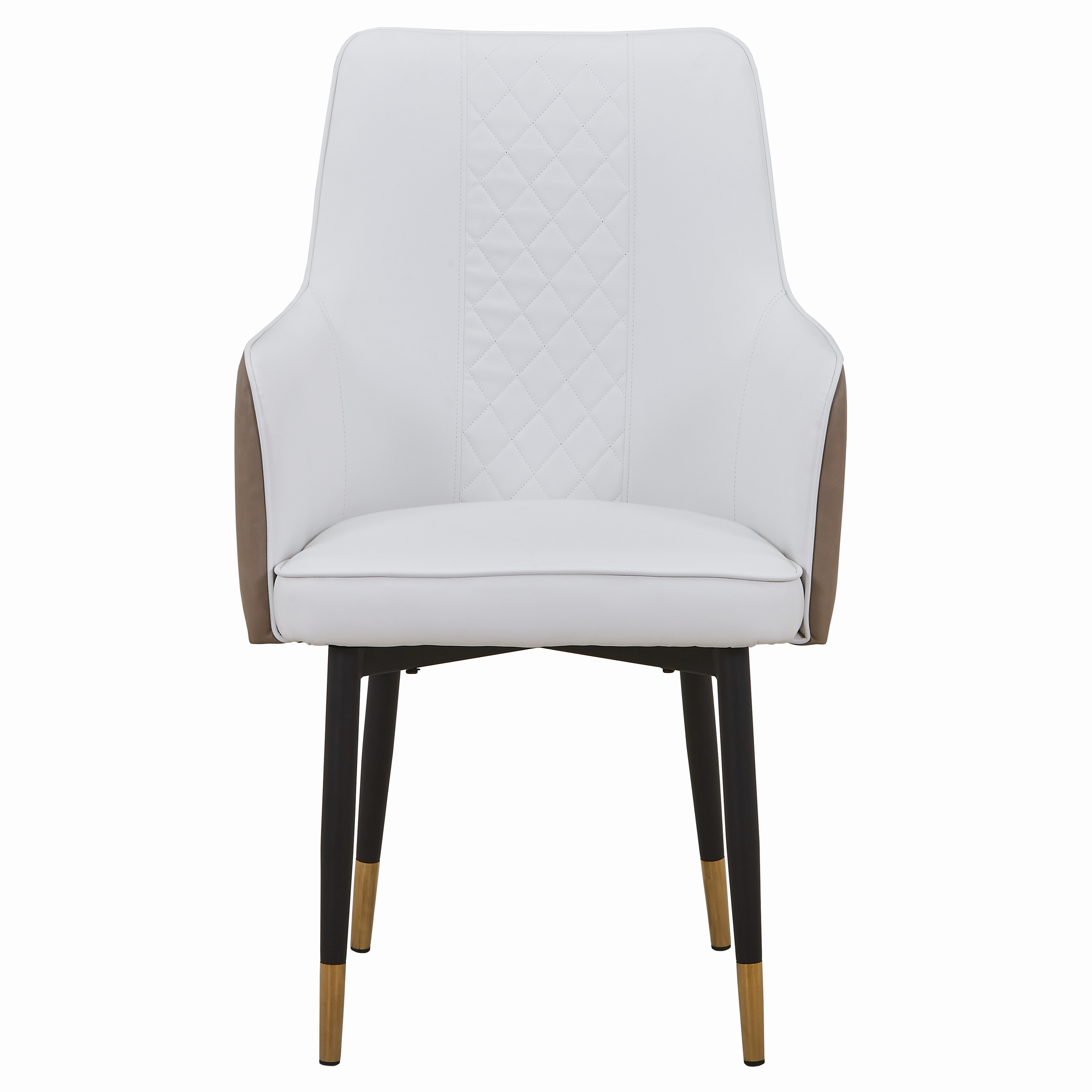 Allure Leather Dining Chairs in Steel Legs with Gold Accent Tips